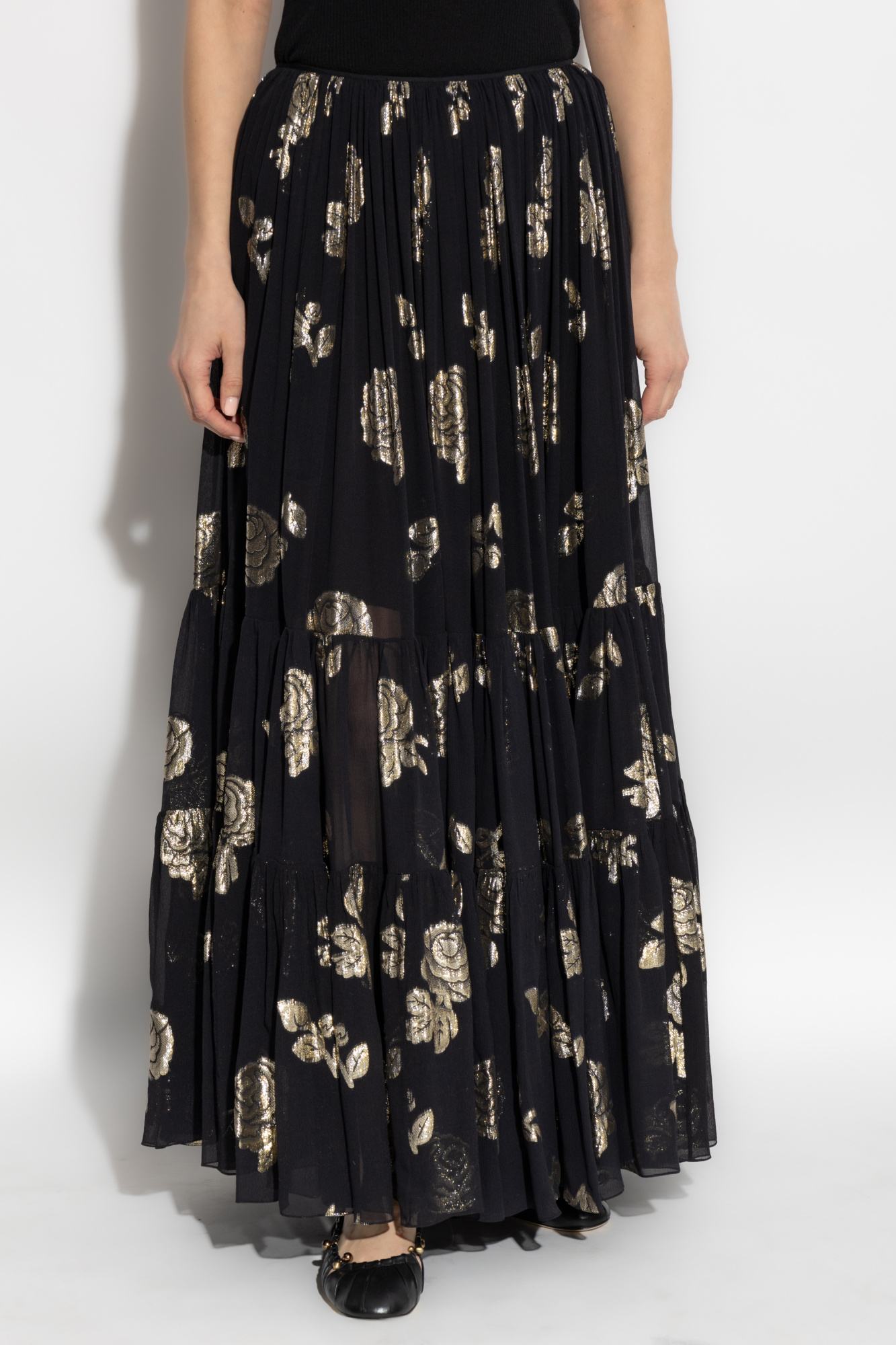 【CHLOE】BLACK MULTICOLOR SILK SKIRT Chloé Chloe Women Printed Silk Skirt In Black | ModeSens